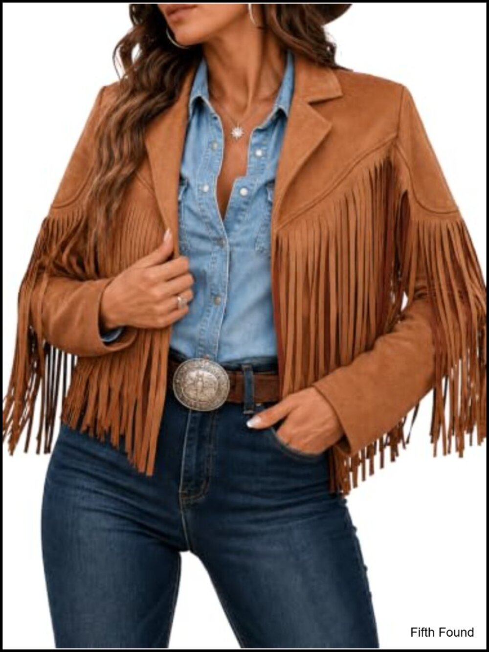 Faux Suede Leather Tassel Jacket Cropped Fringe Coat Women Western - Picture 1 of 6